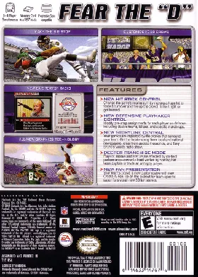 Madden NFL 2005 box cover back